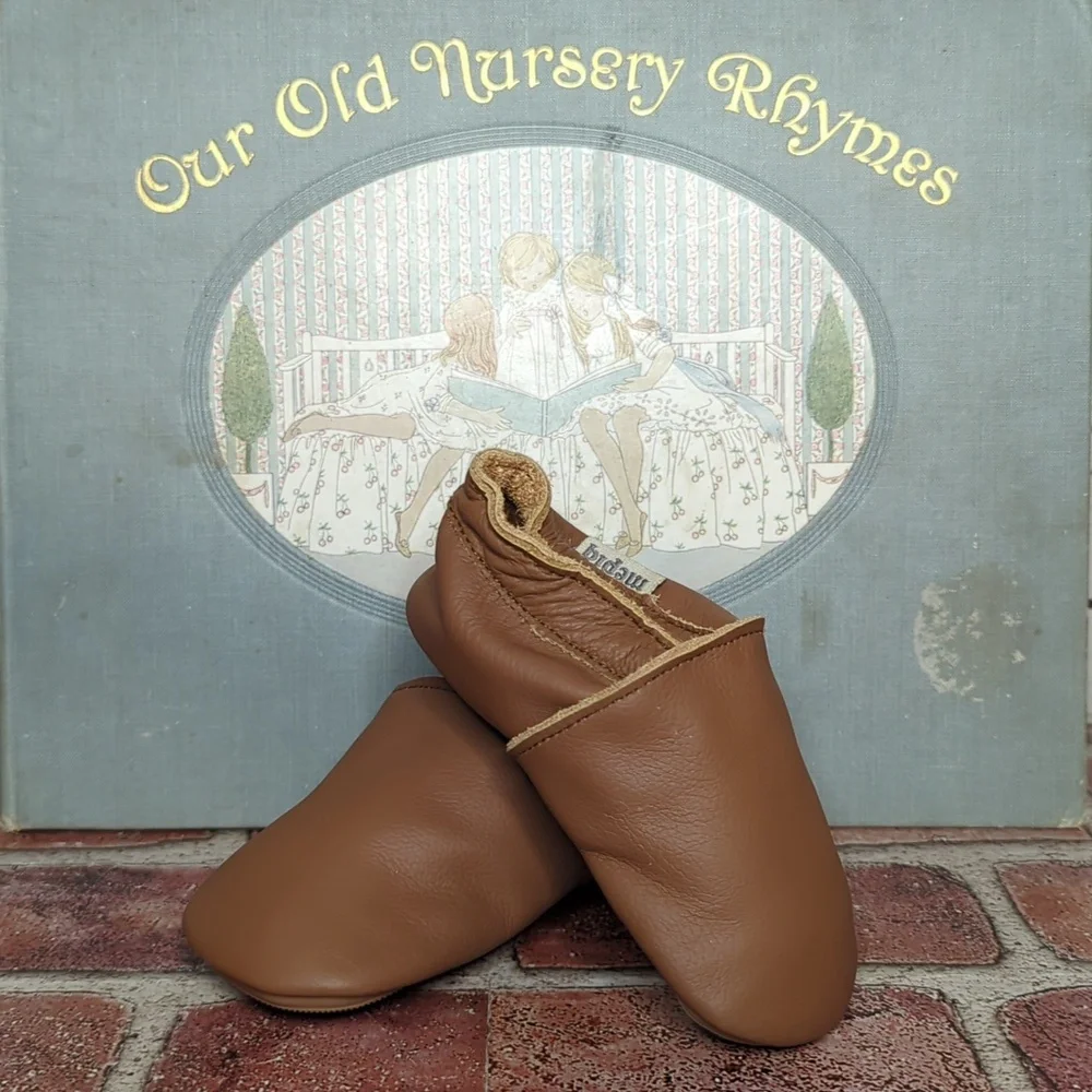 Mepiq Brown Leather Baby Walker Shoes 6-12 Mos.